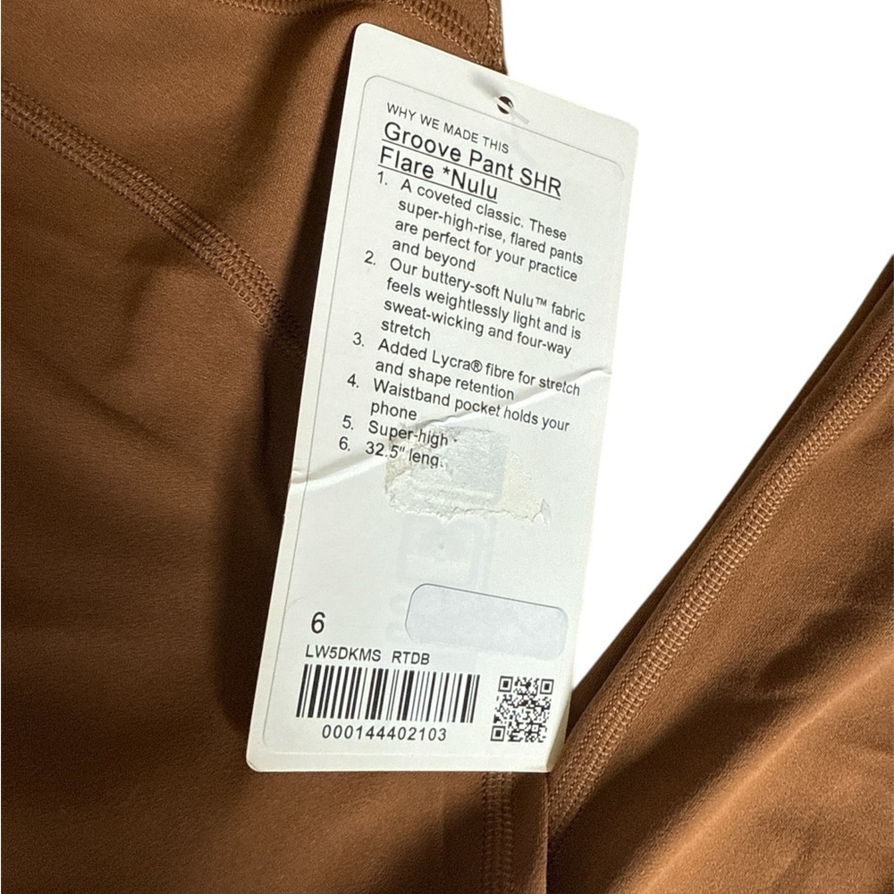 Lululemon Groove Super High-Rise Flared Pant Nulu – NWT, Size 6, Roasted Brown - Picture 8 of 8